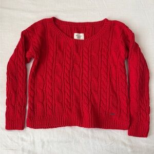 Vintage Y2K Abercrombie & Fitch Red Cable Knit Sweater